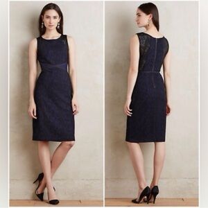 Anthropologie Moulinette Soeurs Midnight Blue Lace Midi Dress